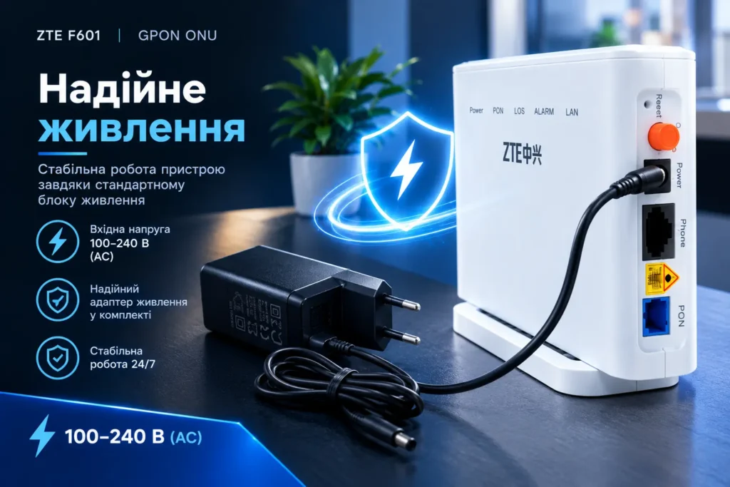 Оптичний термінал ONU ZTE F601 (GPON)